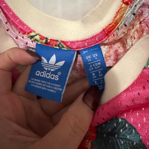Adidas Pink Floral Tank Top - Picture 2 of 2